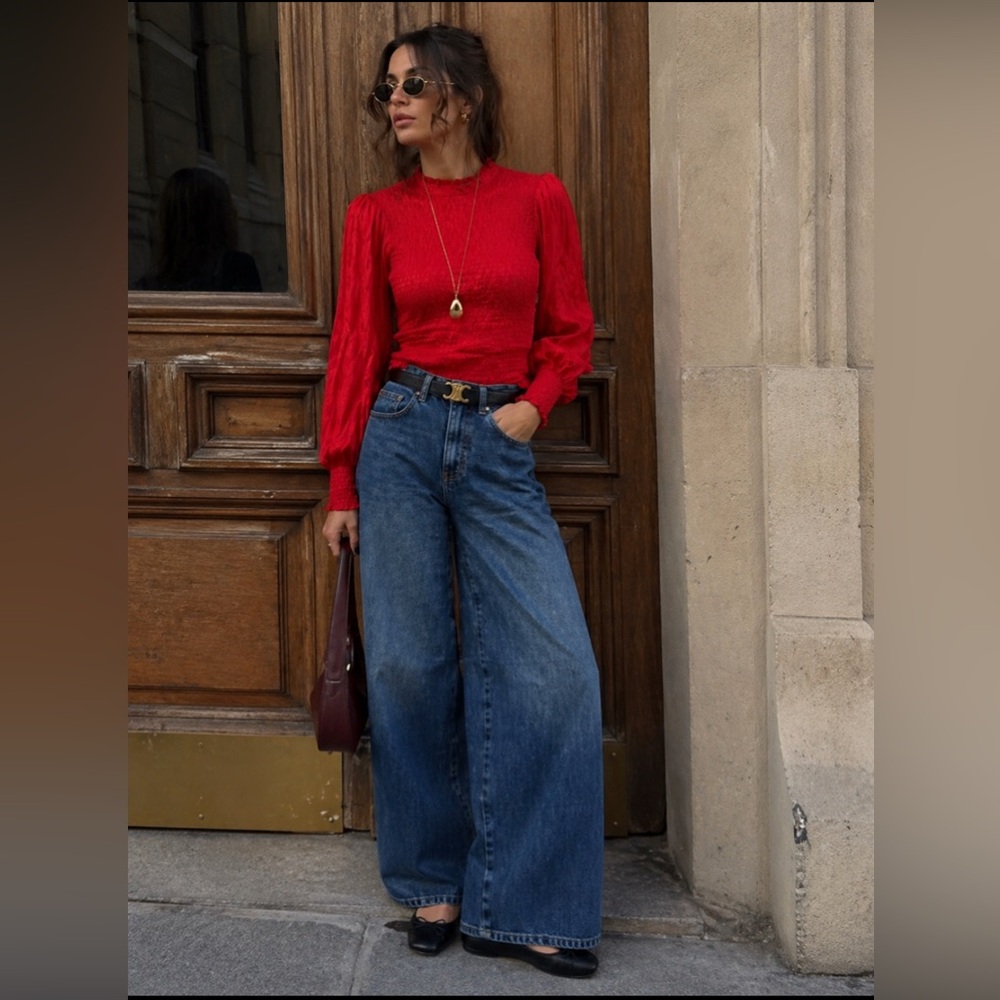 Maje Red long sleeve Top - LIKE NEW